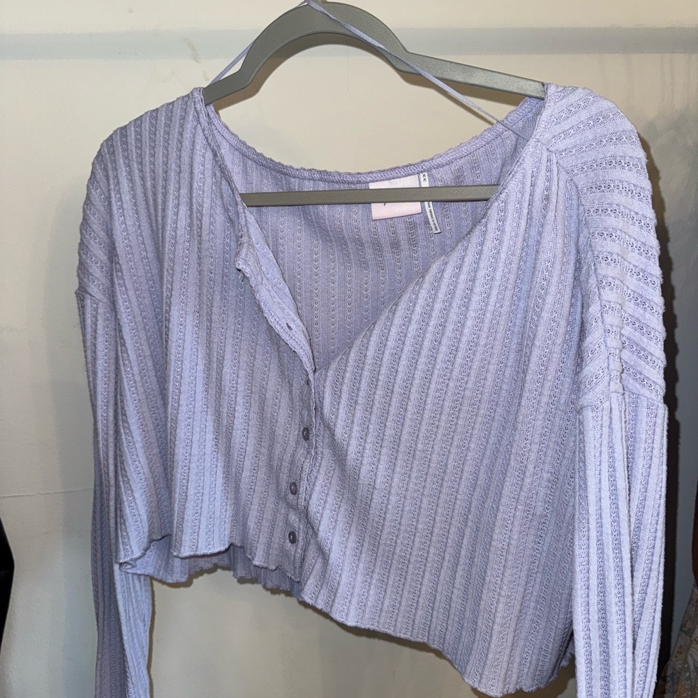 Urban Outfitters Light Purple Ribbed Women's Blouse